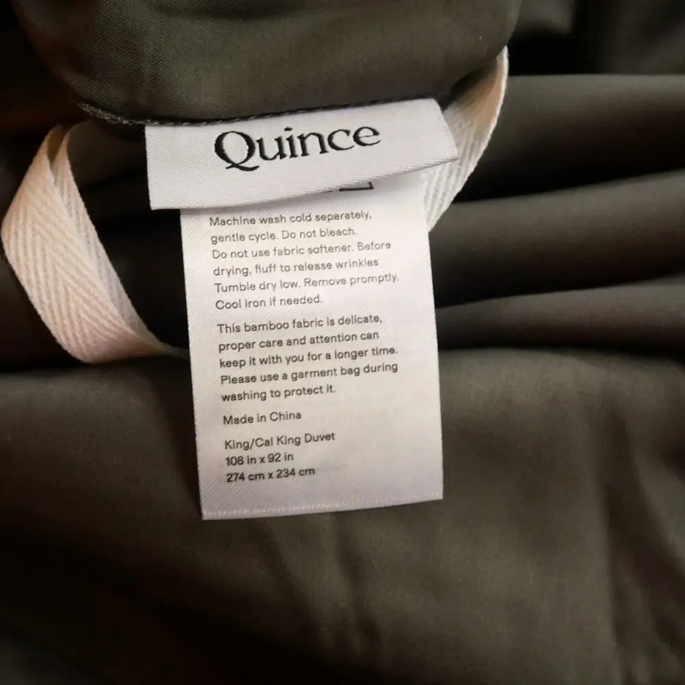 Quince KING Bamboo Duvet Cover 100% Organic Charcoal Gray CALIF KING NEW